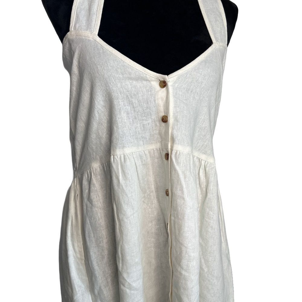 Urban Renewal Urban Outfitters Women's Cream Linen Babydoll Dress Size M
